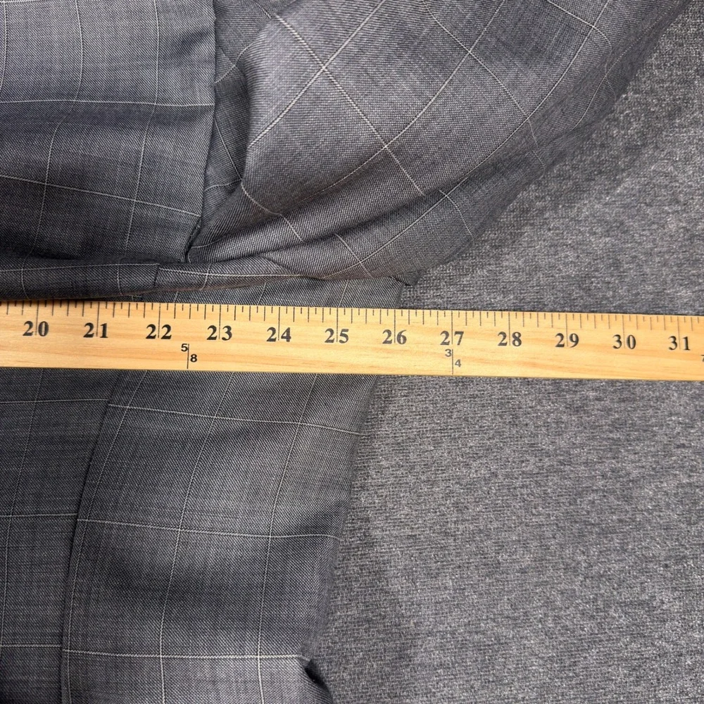 Jos. A. Bank Suit Jacket Blazer Mens 48R Gray Windowpane 100% Wool‎ 2 Button